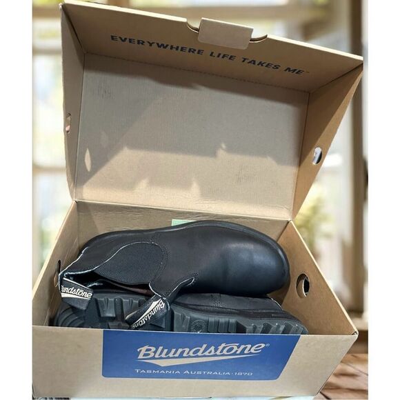 BLUNDSTONE Leather 179 Safety Work Lug Soles Chelsea Ankle Boots AU 9.5 US Men 1 - Picture 12 of 15